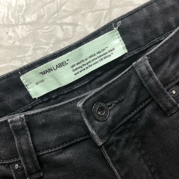 off white denim label